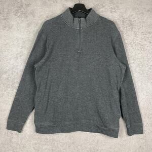 Cole Haan Grand OS Sweater Mens XL Gray Quarter Zip Mock Neck Pullover